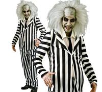 Costume Da Uomo Beetlejuice Classico Per Halloween Abito Elegante Tim Burton