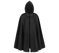 Costume Da Uomo Con Cappuccio Di Halloween Scialle Medievale Vecchio Costume Da Giacca In Offerta Elegante E Unico (Black, One Size)