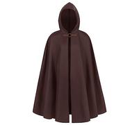 Costume Da Uomo Con Cappuccio Di Halloween Scialle Medievale Vecchio Costume Da Giacca In Offerta Elegante E Unico (Brown, One Size)
