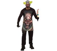 Costume Da Uomo Da Clown Horror Con Grembiule E Maschera