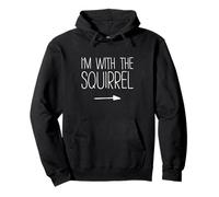 Costume da Uomo e Donna con Scritta I'm with The Squirrel Felpa con Cappuccio