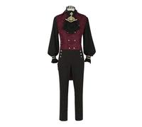 Costume da uomo gotico, cappotto steampunk, uomo nobile, frack medievale con bottoni, retrò vittoriano, gonna da passeggio, costume da principe reale