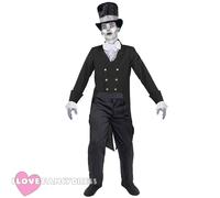 Costume da uomo sposo fantasma non morto cadavere sposo Halloween vestito...