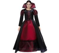 Costume da vampiro di Halloween, cosplay Queen Vampire | Costumi di Halloween per bambini con collana, abito da gotico medievale per ragazze, traspirante