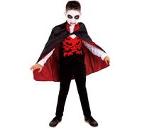Costume Da Vampiro Per Ragazzo Dracula Abito Elegante Bambini Halloween Età 3-10