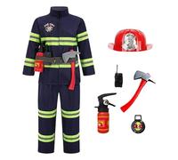 Costume da vigile del fuoco per ragazzi - Dress up set, completo del pompiere in vestito | Abbigliamento da gioco di ruolo con un giocattolo di estintore, un costume da brigata dei vigili del fuoco