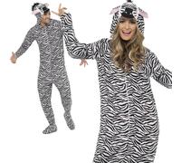 Costume Da Zebra Per Adulti Zoo Abbigliamento Elegante Unisex Nuovo M L
