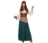 FIESTAS GUIRCA | Costume Zingara e Veggente (36-38/S) - Vestito e Cappello - Costumi di Halloween, Carnevale e Feste in Maschera per Adulte - Ideale per Celebrazioni Mistiche ed Esoteriche