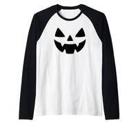 Costume da Zucca Classico Jack-O'-Lantern Face Halloween Maglia con Maniche Raglan