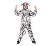 Costume Dalmata Bambino Carnevale Halloween Tuta Intera con Cappuccio