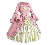 Costume Dama 800 Donna Medievale con Maniche a Tromba Swing Maniche Svasate Vestito Lungo Maniche Lungo Donne Abito da Donna Rinascimentale Costume Principessa Sera