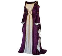 Costume Dama 800 Donna Medievale con Maniche a Tromba Swing Maniche Svasate Vestito Lungo Maniche Lungo Donne Abito da Donna Rinascimentale Costume Principessa Sera
