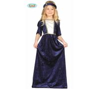 GUIRCA- Costume Dama Medievale Bambina 3/4 Anni, Colore Blu, (98/104), 85596