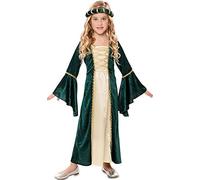 Costume Dama Medievale Verde Bambino - Ragazza, Da 10 a 12 anni