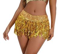 Costume Danza del Ventre Donna Gonnelline da Mare Minigonna Svasata Abito Donna Gonna Shorts Donna Elegante Gonna Corta Paillettes Minigonna Sexydonna Minigonna a Balze Ruffle Skirt