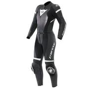 Dainese Fulminea S26 Tuta in pelle da motociclista a due pezzi per donne, Bianco/nero, Taglia 46