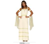 COSTUME DEA GRECO ROMANA CARNEVALE VESTITO GUIRCA ADULTA SENATRICE ANTICA ORO
