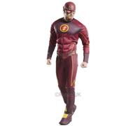 Costume Deluxe Da Uomo The Flash Muscolare Supereroe Fumetto Outfit Per Adulti