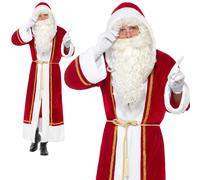 Costume Deluxe Di Babbo Natale Con Mantello Natale Xmas Nuovo
