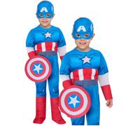 Costume Deluxe Supereroe Marvel Captain America Rubies, Bambini 2-6 Anni