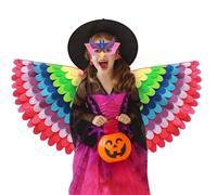 Costume di ali di Halloween, vestire le ali degli uccelli | Vesti le ali degli uccelli pieghevoli - Ali cosplay colorate di pavone, ali del costume antivento per feste e spettacoli