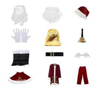 Costume Di Babbo Natale - 44,09 Pollici Di Babbo Natle Professionale Adulti, Clausola Di Natal, Costume Da Cosplay Di Natale | Outfit Di Sante Claus, Comodo Per Adulti Per La Festa Della Vigilia Di