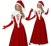 Costume Di Babbo Natale Deluxe Da Donna Nuovo Per Natale Xmas