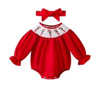 Costume di Babbo Natale per bambini, a maniche lunghe, per bambini, con scritta "My First Christmas Outfit Baby Santa