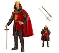 Costume di carnevale + accessori, Cavaliere Reale, spada con fodero, vestito, travestimento, per bambini, halloween, feste a tema