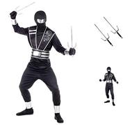 Costume di carnevale + accessori, Mirror Ninja, spada sai, vestito, travestimento, per bambini, halloween, feste a tema