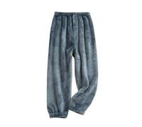 Costume di carnevale da bambina pigiama per bambini e bambine, in flanella solida, pantaloni morbidi per la casa, pantaloni elastici in vita, Blu, 8-9 Anni