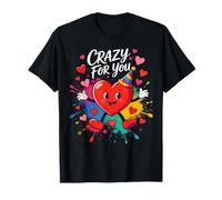 Costume di Carnevale Sostituto Partner Lustig Spruch Crazy Herz Paar Maglietta