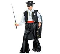 Costume di carnevale, Zorro, Eroe bandito mascherato, travestimento, per bambini, halloween, feste a tema (8-10 a)