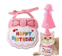 Costume di compleanno del gatto,Costume da gatto di buon compleanno - Forniture per feste di buon compleanno per gatti | Collana festiva di compleanno per gatti, belle forniture per feste c