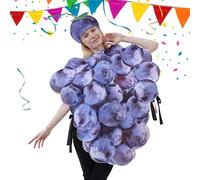 Costume Di Frutta - Abito Da Grappolo Di Uva Viola, Giochi Di Ruolo Realistici | Costume Di Vestito Divertente Per La Festa Di Halloween, Evento Di Vacanze In Cosplay, Tenuta Di Performance Scena
