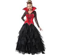 Costume di Halloween Adulto Donna Regina Vestito Strega Demone Vampiro Sposa Strega Costumi Cosplay retrò Abiti di Corte,Style 2,M