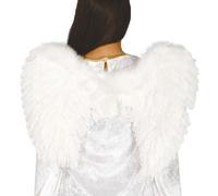 Costume Di Halloween Angelo Con Ali Di Piume Bianche Nuovo FG