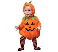 Costume di Halloween Bebé Unisex per Neonato a Zucca con Cappuccio Leggings a Piedi a Righe Set 2 Pezzi per Bambini 0-24 Mesi Tutina Morbida in Cotone Footed Pantaloni per (Orange-C, 12-18 Months)