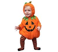 Costume di Halloween Bebé Unisex per Neonato a Zucca con Cappuccio Leggings a Piedi a Righe Set 2 Pezzi per Bambini 0-24 Mesi Tutina Morbida in Cotone Footed Pantaloni per (Orange-L, 18-24 Months)