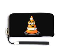 Costume di Halloween cono traffico divertente semplice pilone di sicurezza portafoglio in pelle moda borsa lunga con cinturino da polso per uomo donna, Stile:, 20.0*10.5cm