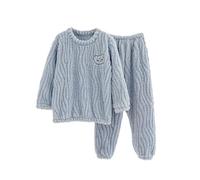 Costume di Halloween da 1 anno per ragazzi e ragazze, Autumn and Winter Solid Color Soft Furry Fleece Thickened Home Clothing Warm Pajama Tuta Baby, Blu, 3-4 Jahre