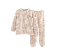Costume di Halloween da 1 anno per ragazzi e ragazze, Autumn and Winter Solid Color Soft Furry Fleece Thickened Home Clothing Warm Pajama Tuta Baby, bianco, 6-7 Jahre