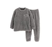 Costume di Halloween da 1 anno per ragazzi e ragazze, Autumn and Winter Solid Color Soft Furry Fleece Thickened Home Clothing Warm Pajama Tuta Baby, grigio., 9-10 Jahre