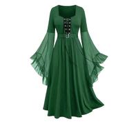 Costume di Halloween da donna, abito da strega gotico con corsetto e lacci | maniche lunghe, corsetto, allacciatura, attillato, costume rinascimentale, outfit per festival, carnevale, Halloween