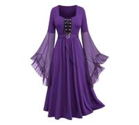 Costume di Halloween da donna, abito da strega gotico con corsetto e lacci | maniche lunghe, corsetto, allacciatura, attillato, costume rinascimentale, outfit per festival, carnevale, Halloween