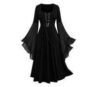 Costume di Halloween da donna, abito da strega gotico con corsetto e lacci | maniche lunghe, corsetto, allacciatura, attillato, costume rinascimentale, outfit per festival, carnevale, Halloween