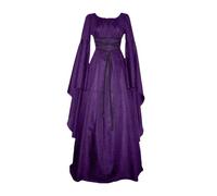 Costume di Halloween da donna, abito da strega medievale con cappuccio e corsetto | Tradizionale elastico in vita per adulti, costume da festival per rinascimentale, carnevale, Halloween, feste e cosplay