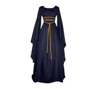 Costume di Halloween da donna, abito da strega medievale con cappuccio e corsetto | Tradizionale elastico in vita per adulti, costume da festival per rinascimentale, carnevale, Halloween, feste e cosplay