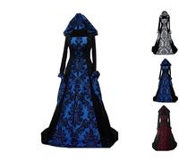 Costume di Halloween da donna, abito da strega, stile gotico, medievale, vita legata, abito da vampiro, abito da cortile rinascimentale, per adulti, carnevale, steampunk, festa, vintage, cosplay, club