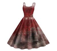 Costume di Halloween da donna horror abito da sposa da donna spalmato di sangue Costume da infermiera spaventoso sanguinoso zombie sposa medievale sanguinoso abito da festa grande